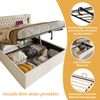 Bettanlage Schlafzimmer Komplett Set,Polsterbett Hydraulisch Stauraumbett Doppelbett 180×200 cm mit 2 Nachttischen, Kopfteil Leselicht mit USB Ladefunktion, Beige, Samt(Ohne Matratze) Bild 4