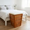 Relaxdays Wäschekorb aus Akazienholz mit Sitz Bild 5