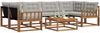 vidaXL Outdoor-Sofagarnitur mit Kissen 7 pcs Natürlich und Hellgrau 3369238 Bild 3