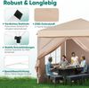 Sekey Premium Pop Up Pavillon 3x3 Wasserdicht Stabil, 3 x 3 m Pavillon mit Seitenwänden, Faltpavillon Partyzelt Faltbar für Camping Party, Höhe Verstellbar 250-270cm, (Khaki, Mit Seitenwänden) Bild 3