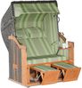 Sonnenpartner Strandkorb Classic 2-Sitzer Halbliegemodell anthrazit/grün mit Sonderausstattung Bild 4