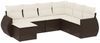 vidaXL 7-tlg. Garten-Sofagarnitur mit Kissen Braun Poly Rattan 3221702 Bild 2