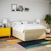 Boxspringbett mit Matratze, Stoff, Viereckige, grauer Fuß, Creme, 140x190 cm, true Bild 4
