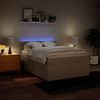 Boxspringbett mit Matratze, Stoff, Viereckige, grauer Fuß, Creme, 140x190 cm, true Bild 5