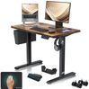KESSER® Höhenverstellbarer Schreibtisch elektrisch | Ergonomisch Steh-Sitz Schreibtisch | 3-Funktions-Memory Steuerung | Inkl. 360° Rollen & USB-Ladeanschluss | Computertisch für Homeoffice Braun, 140 x 70 cm Bild 5