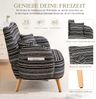 LVHOM 2-Sitzer Sofa mit Seitentaschen, Polstersofa aus Bouclé-Stoff, Loveseat 120cm mit Zierkissen, für kleinere Räume, Büro, Schlafzimmer, Schwarz Bild 4
