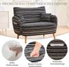 LVHOM 2-Sitzer Sofa mit Seitentaschen, Polstersofa aus Bouclé-Stoff, Loveseat 120cm mit Zierkissen, für kleinere Räume, Büro, Schlafzimmer, Schwarz Bild 3