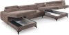 AX LIVING Braun Eckcouch mit Schlaffunktion Arkucio U 345cm modernes L Bild 5