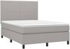 vidaXL Boxspringbett mit Matratze Hellgrau 140x200 cm Stoff, Härtegrad: H2 [3141617] Bild 3