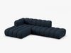 Micadoni Modulares Ecksofa offen Lupine 5-Sitzer Links Boucle Baloo Dunkelblau Bild 2