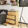 Home Collective Kommode 60 cm breit Holz Highboard Sideboard für Flur Schlafzimmer Wohnzimmer (Kommode Schlafzimmer Kommode mit Schubladen Holz Schrank), Kinderzimmer Organizer, 77 cm hoch mit 3 Schubladen Eiche Bild 2