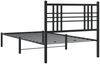 vidaXL Bettgestell mit Kopfteil, Metall Schwarz, 90x200 cm Bild 5