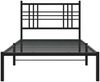 vidaXL Bettgestell mit Kopfteil, Metall Schwarz, 90x200 cm Bild 3