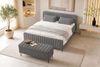 Boxspringbett Aurelio Hocker - Boucle-Stoff - grau - 140x200 cm Bild 5
