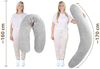 Amilian Stillkissen 170 XXL, Pregnancy Pillow mit abnehmbarem Bezug, inkl. Bezug, weich, abnehmbarer Bezug, EU-Made Bild 3