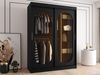 Kleiderschrank Bimaza 150 mit Schubladen und LED Beleuchtung (Farbe: Schwarz) Bild 2