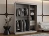 Kleiderschrank Bimaza 150 mit Schubladen und LED Beleuchtung (Farbe: Schwarz) Bild 3