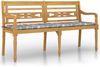 vidaXL Batavia-Bank mit Kissen Grau Karomuster 150 cm Massivholz Teak 3100840 Bild 2