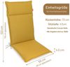 Herlag Hochlehnerauflage Bea Gartenstuhlauflage Hochlehner Wasserabweisend 120x50x4,5cm, (1 St), Polsterauflage für Klappstühle mit UV- & Fleckschutz Bild 2