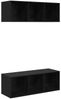 vidaXL TV-Schrankset 2 pcs Schwarz Eichen-Optik 37 x 37 x 107 cm 3393574 Bild 2