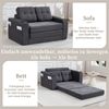 LVHOM 2-Sitzer Sofa aus Cordstoff – Montagefrei, Multifunktionales Schlafsofa mit Getränkehaltern und Seitentaschen, klappbares Gästebett, Grau Bild 2