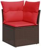 vidaXL 8-tlg. Garten-Sofagarnitur mit Kissen Braun Poly Rattan 3325540 Bild 4