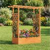 COSTWAY Blumenkasten (1 St), mit Rankgitter, Hochbeet für Kletterpflanzen, Sichtschutz Bild 2