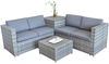 PolyRattan Sitzgruppe mit Auflagenbox Garten Sofa Gartenmöbel Lounge grau XXL Bild 2
