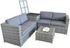 PolyRattan Sitzgruppe mit Auflagenbox Garten Sofa Gartenmöbel Lounge grau XXL Bild 3