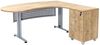 Furni24 Schreibtisch Chefschreibtisch Schreibtisch Winkeltisch PC Tisch Moderner Bürotisch Computertisch mit großer Arbeitsfläche Gela Eiche Dekor rechts gewinkelt Ink. Beistellcontainer mit Schubladen Bild 5