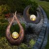 2er Set LED Solarleuchten mit Glas Kugel in Crackle Optik Bild 4