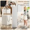 170 cm Badezimmerschrank hoher & schlanker Wäscheturm mit Stauraum verstellbares Regal Wäschesack Weiß Bild 5