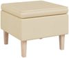 vidaXL Hocker mit Holzbeinen Creme Stoff [329434] Bild 2