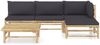 vidaXL 5-tlg. Garten-Lounge-Set mit Dunkelgrauen Kissen Bambus 3058192 Bild 2