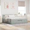 vidaXL Ottoman-Bett mit Matratze Hellgrau 180x200 cm Samt 3311717 Bild 3