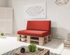 sunnypillow Palettenkissen mit abnehmbarem Bezug UV - beständig Outdoor wasserdicht Kaltschaum Palettenauflage Palettenpolster Palettensofa Rückenkissen 120 x 40 x 20/10cm Rot Bild 3
