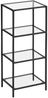 Vasagle Badezimmerregal, Küchenregal, Standregal, Flurregal, Pflanzenregal mit 4 Ablagen aus Hartglas, einfacher Aufbau, Wohnzimmer, Schlafzimmer, Büro, schwarz von Songmics LGT028B61 Bild 2