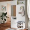 Kompaktgarderobe mit Spiegel, Sitzbank & Schuhregal, 90x34,5x190 cm, weiß Bild 5