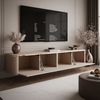 ALLHOUSE24 TV-Schrank LINE 200 cm Kaschmir matt, LED, Push-Open, goldene Metallbeine Breite 200 cm Bild 4