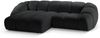Micadoni Ecksofa Diana 3-Sitzer Links Strukturierter Samtstoff Anthrazit Bild 2