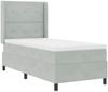 vidaXL Boxspringbett mit Matratze Hellgrau 100 x 200 cm Samt 3341996 Bild 4