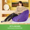 Green Bean® Plüsch Sitzsack 45x45x60cm - Indoor Sitzkissen mit 120L EPS Perlen Füllung Kuschelig Waschbar - Lila Bild 5