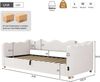 Daybett 90x200 cm mit hydraulischem Stauraum, Polsterbett, Tagesbett, Schlafsofa mit USB & Rückenlehne, samt, beige Bild 3