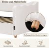 Daybett 90x200 cm mit hydraulischem Stauraum, Polsterbett, Tagesbett, Schlafsofa mit USB & Rückenlehne, samt, beige Bild 5