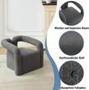 Merax Kunstpelz Stuhl Moderne Sherpa Stoff Wide Cutout Arm Design Teddy gepolstert Single Sofa bequem und flauschig Lesesessel für Wohnzimmer Schlafzimmer Ecke (grau) Bild 5