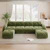4-Sitzer Modulsofa H 76 x T 358 x B 171 cm aus Chenille, rahmenlos und flexibel kombinierbar, in Grün Bild 2