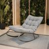 MAGOWA Gartensessel Gartenschaukelstuhl – moderner Lounge-Sessel für Garten & Terrasse, pulverbeschichtet, wetterfest und langlebig Bild 3