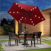 COSTWAY Sonnenschirm, LxB: 230x230 cm, mit LED-Solar-Beleuchtung, Kurbel, neigbar Bild 2