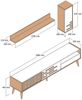 Dmora Fernsehschrank Upana, Ständer für Wohnzimmerfernseher, Niedriges Wohnzimmer-Sideboard, TV-Ständerbasis, 180x45h35 cm, Anthrazit und Nussbaum Bild 3