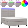 vidaXL Boxspringbett mit Matratze & LED Hellgrau 140x200 cm Stoff 3134877 Bild 2